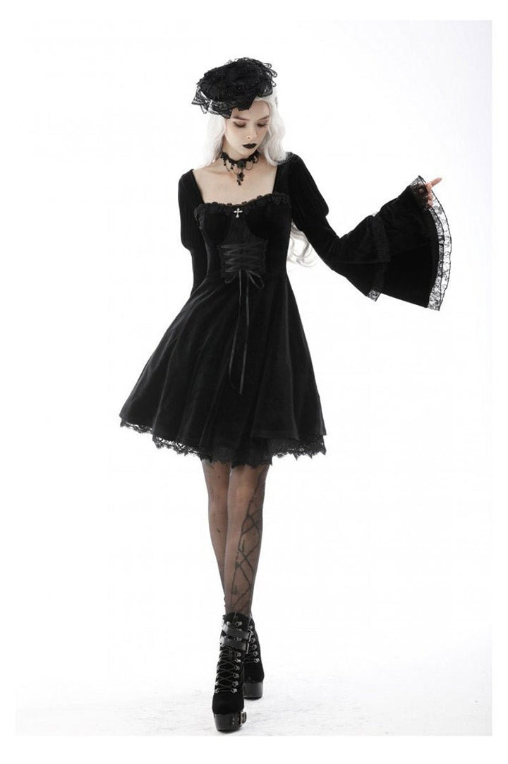 Black Flame Flared Gothic Dress - dresses - VampireFreaks - Dark In Love