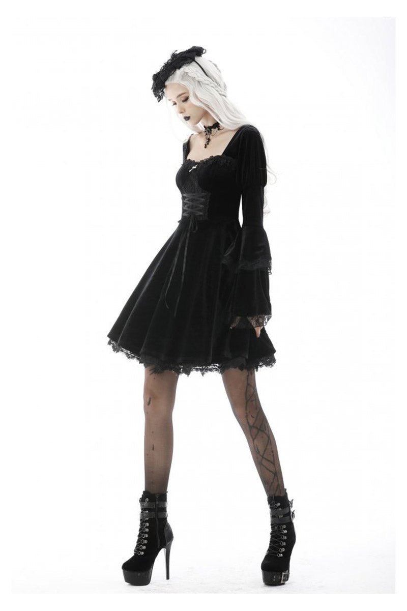 Black Flame Flared Gothic Dress - dresses - VampireFreaks - Dark In Love