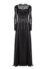 black satin long maxi wedding dress