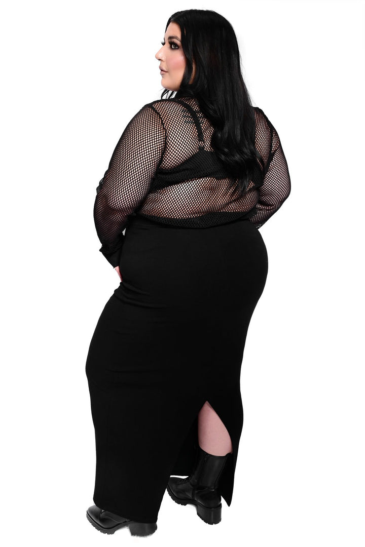 plus size leg slit skirt