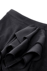 gothic black ruffled womens skirt made of rayon blend