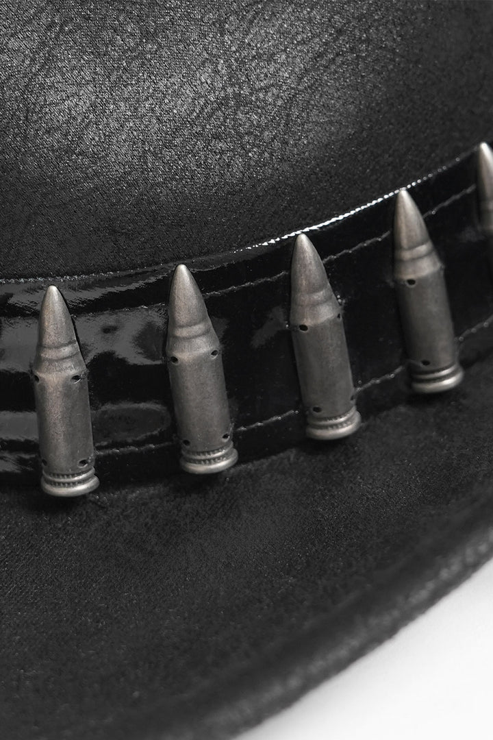 punk bullet studded Western goth hat