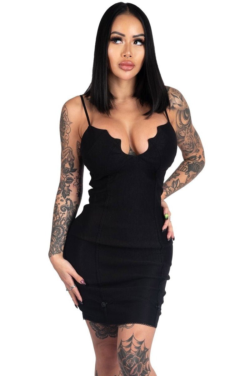 blue dress for baby girl Black Gothic Bat Cup Dress