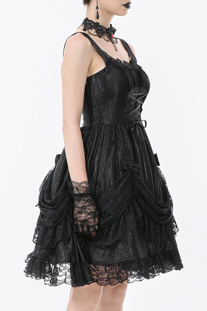 lace-up gothic bustle dress