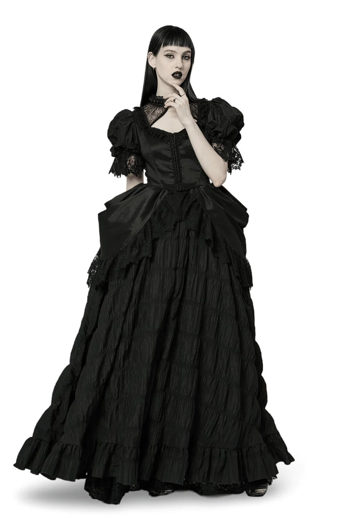 womens long black gothic ball gown
