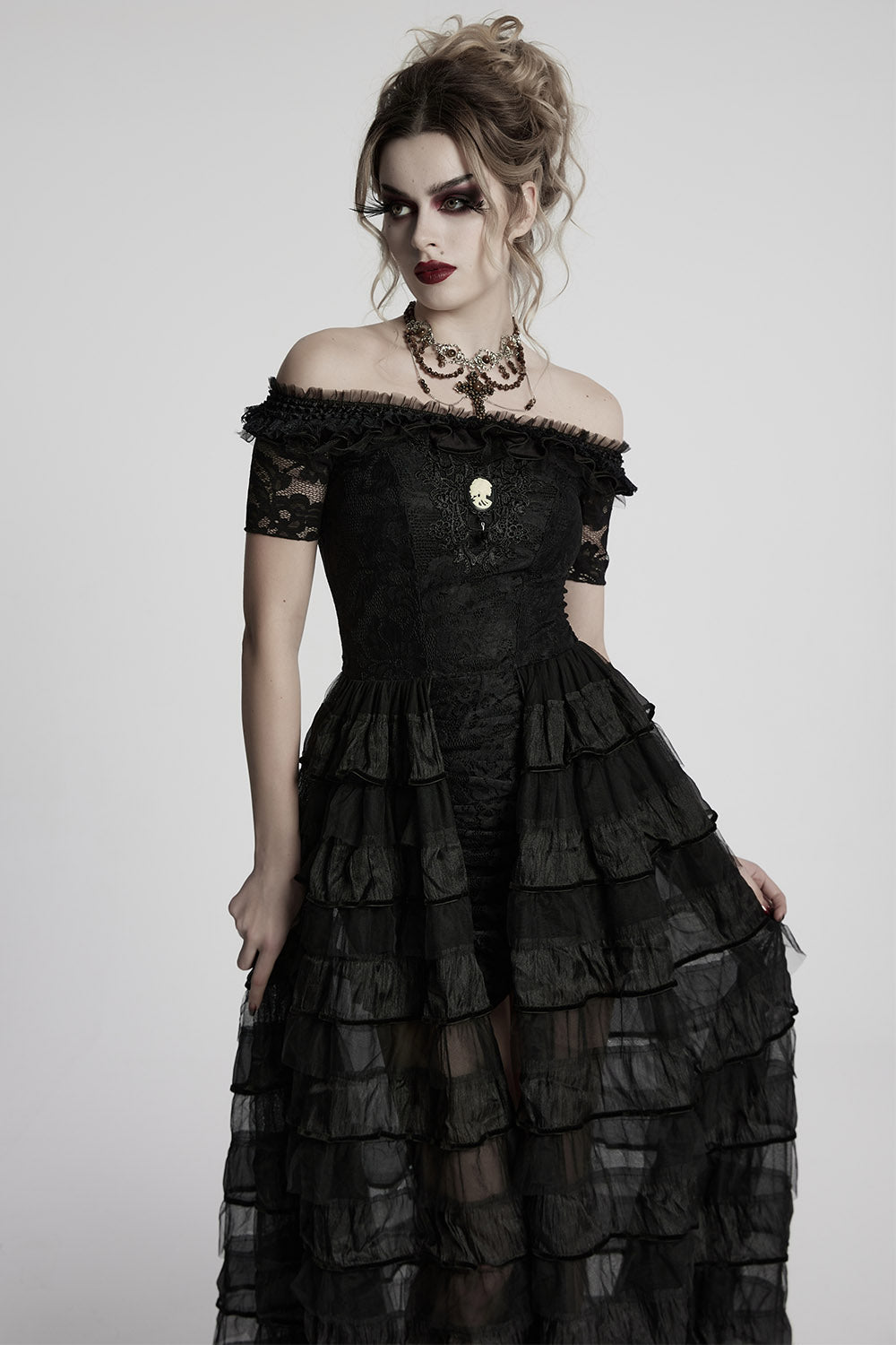 long black chiffon dress