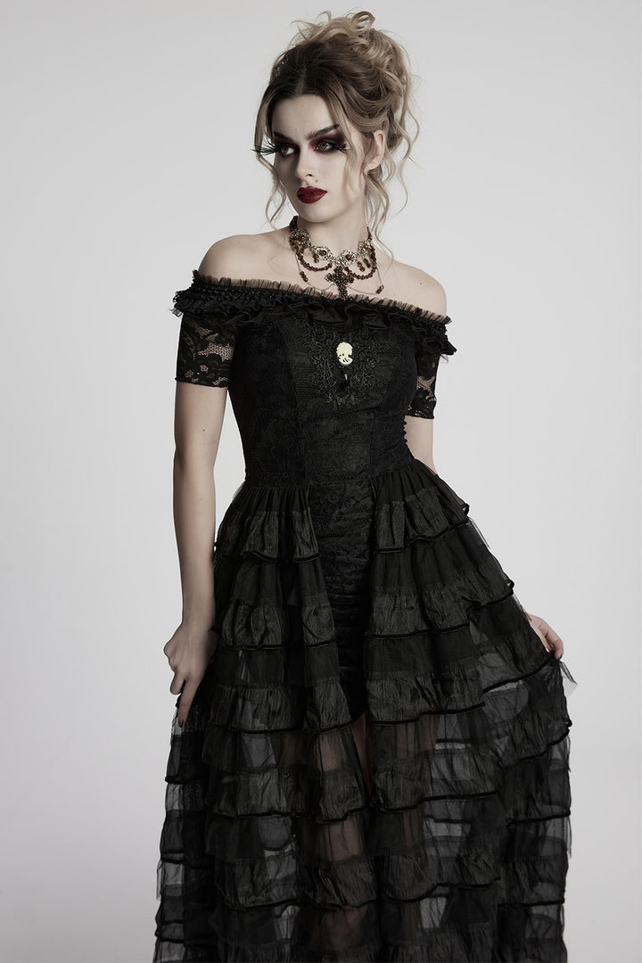 long black chiffon dress