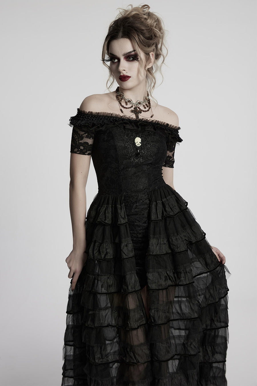 long black chiffon dress