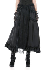 ruffle hem maxi skirt