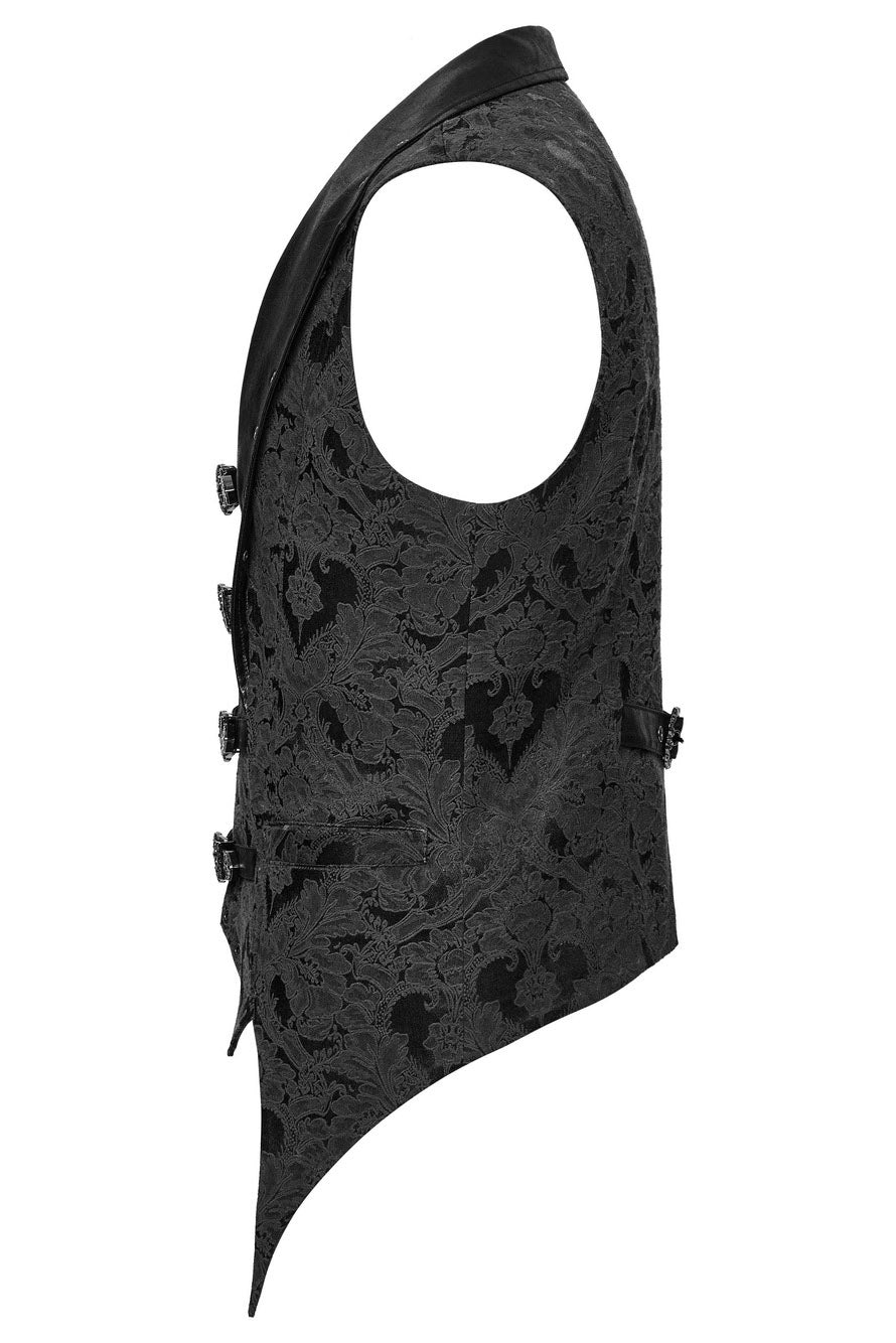 buckled black plus size deep v-neckline vest