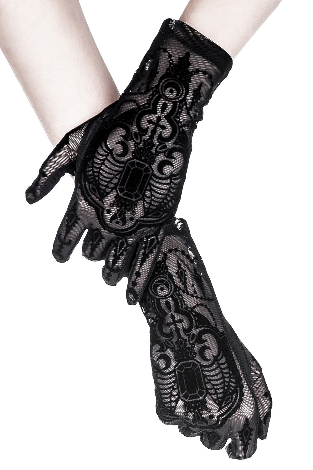 Black Gothic Mesh Bat Gloves - gloves & armwarmers - VampireFreaks - Restyle