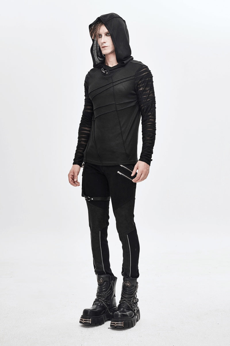 long sleeve shredded shirt for men