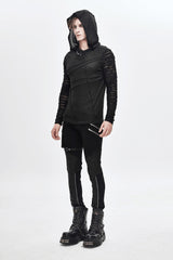 long sleeve shredded shirt for men