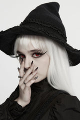 knitted layered witch hat from punk rave