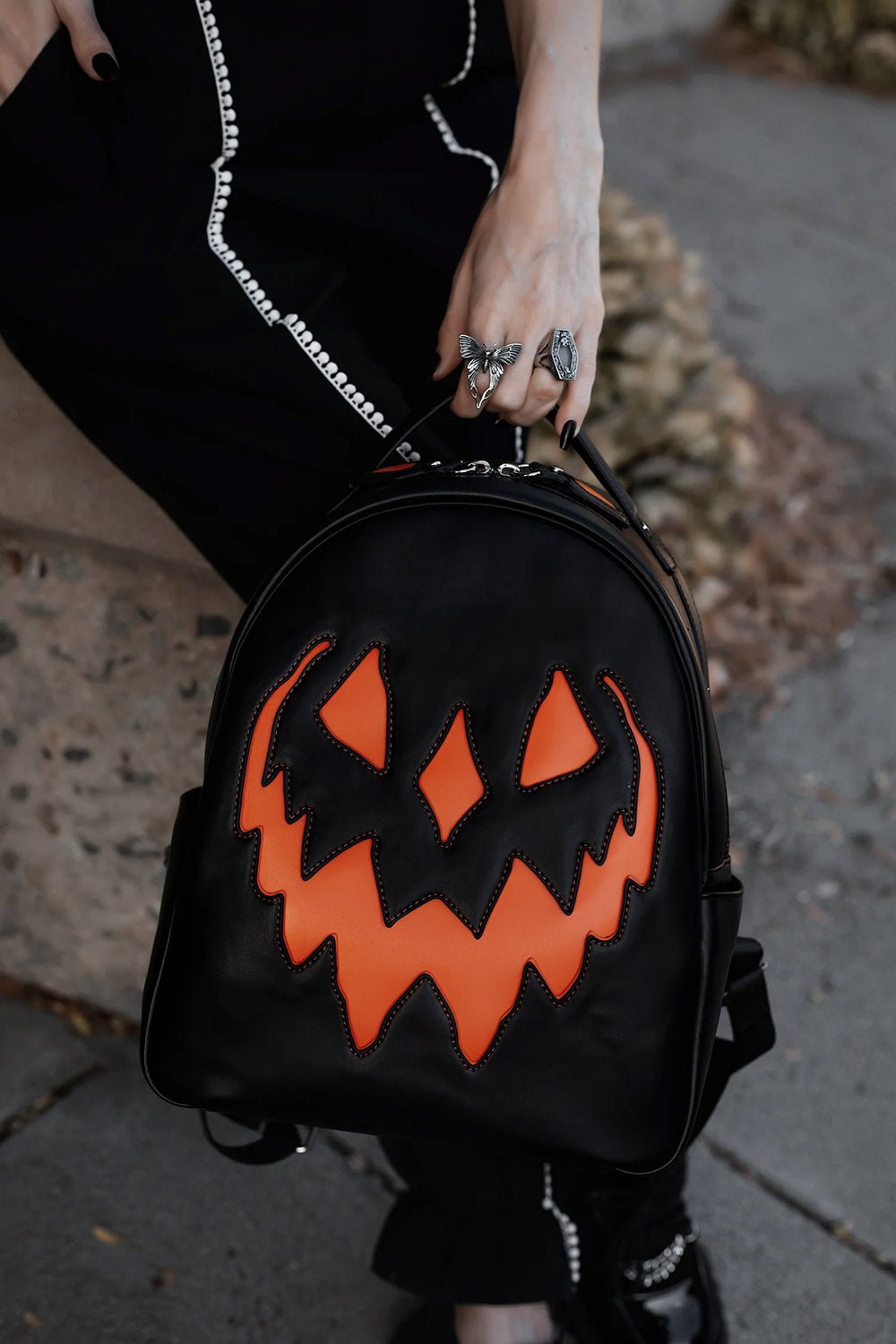 Black Haunted Hallows Backpack - bags & wallets - VampireFreaks - Lively Ghosts