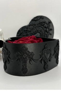 Vanity Valentine Heart Shaped Box - Black