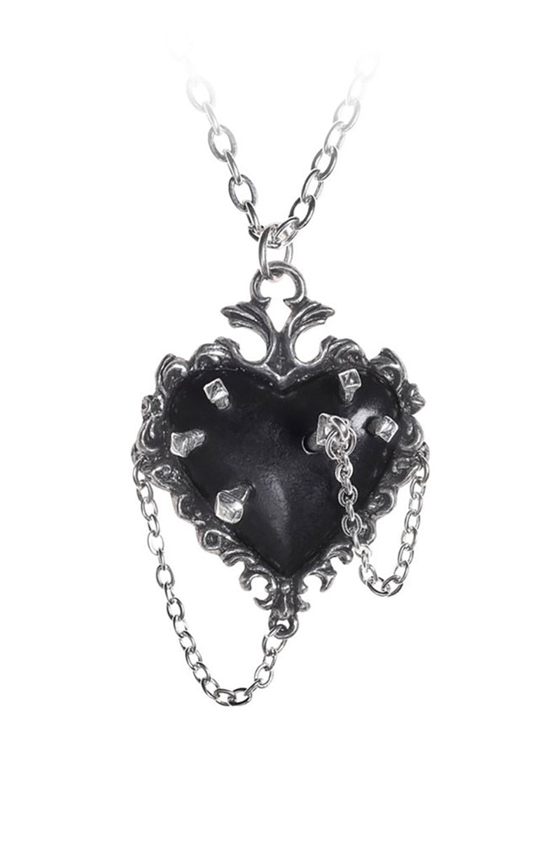 black heart punk necklace