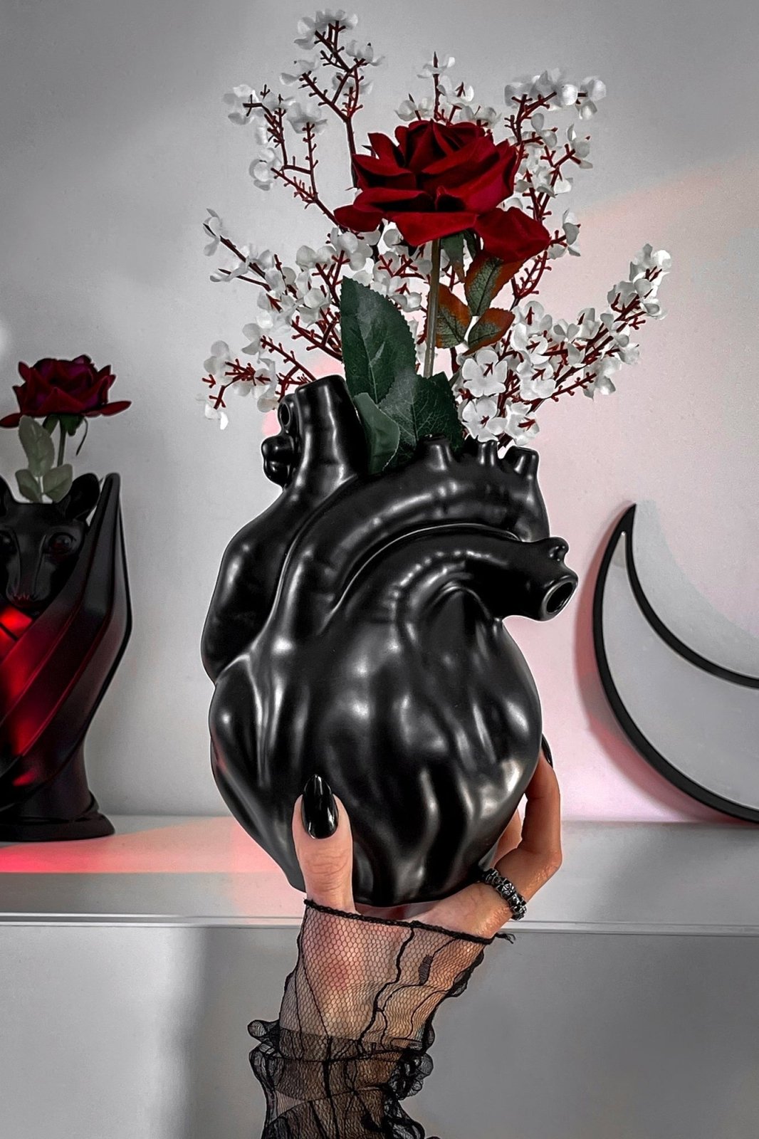 Black Heart Vase - housewares - VampireFreaks - Killstar