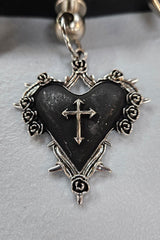 Black Hearted Spiked Choker