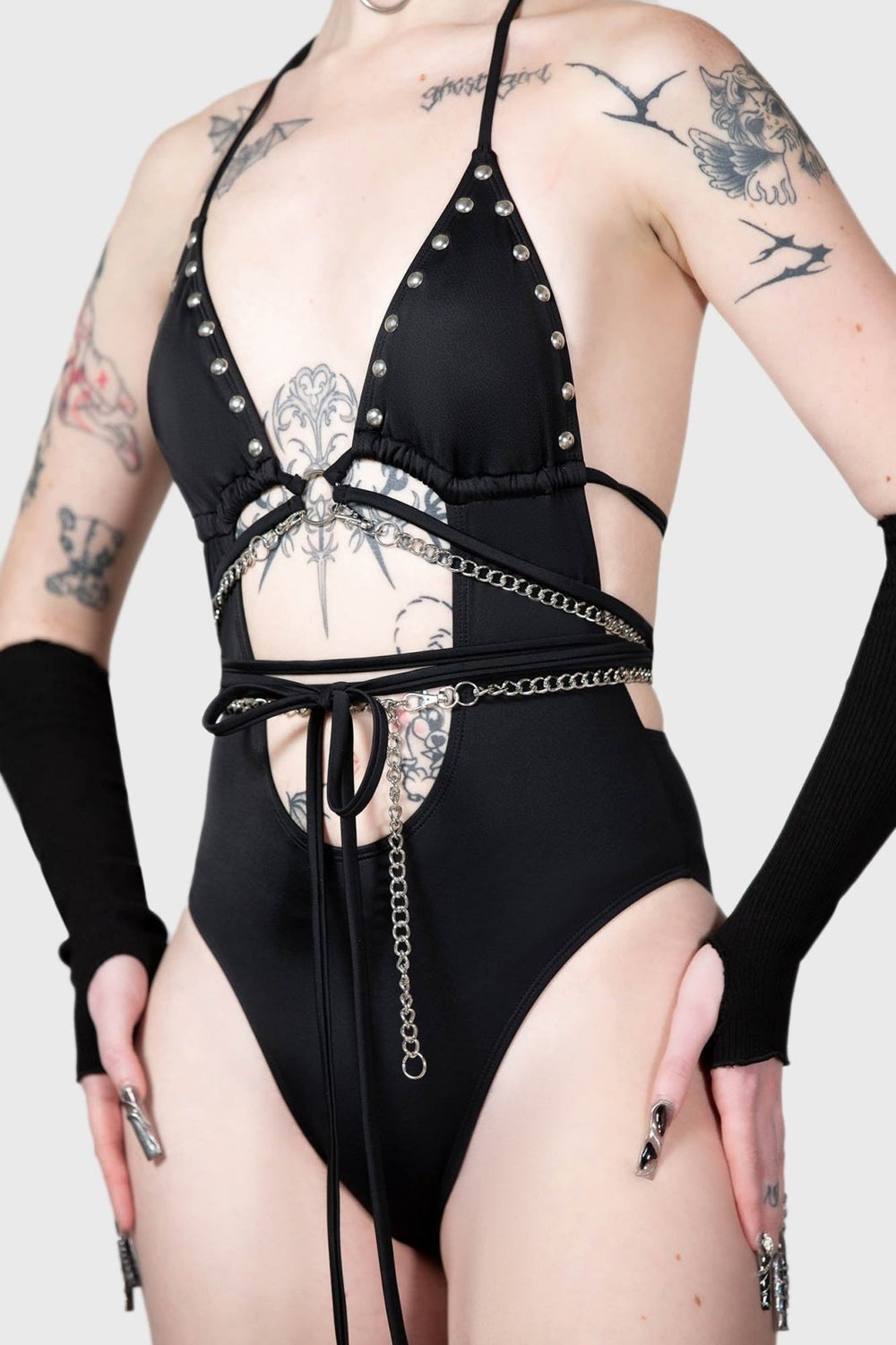 Black Hearted Swimsuit - womens swimwear - VampireFreaks - Killstar