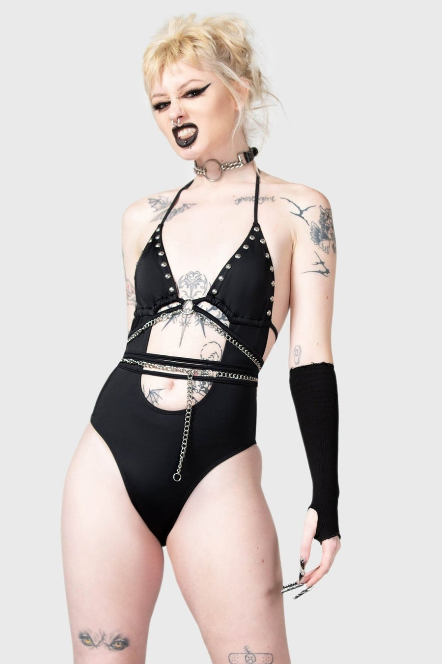 Black Hearted Swimsuit - womens swimwear - VampireFreaks - Killstar