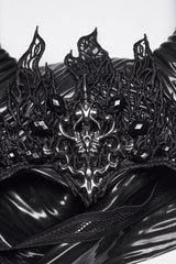 black ornate maleficent headdress with horns 