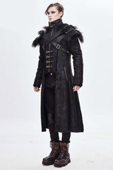 Black Infantry Winter Coat - mens outerwear - VampireFreaks - Devil Fashion