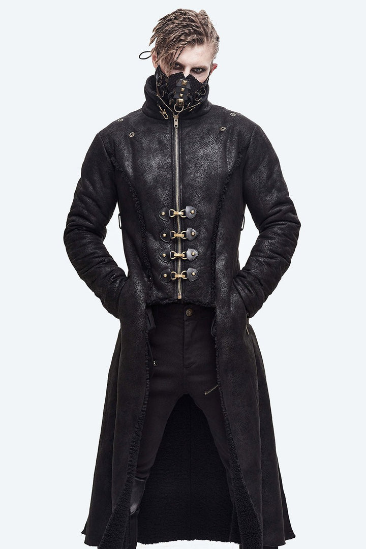 Black Infantry Winter Coat - mens outerwear - VampireFreaks - Devil Fashion