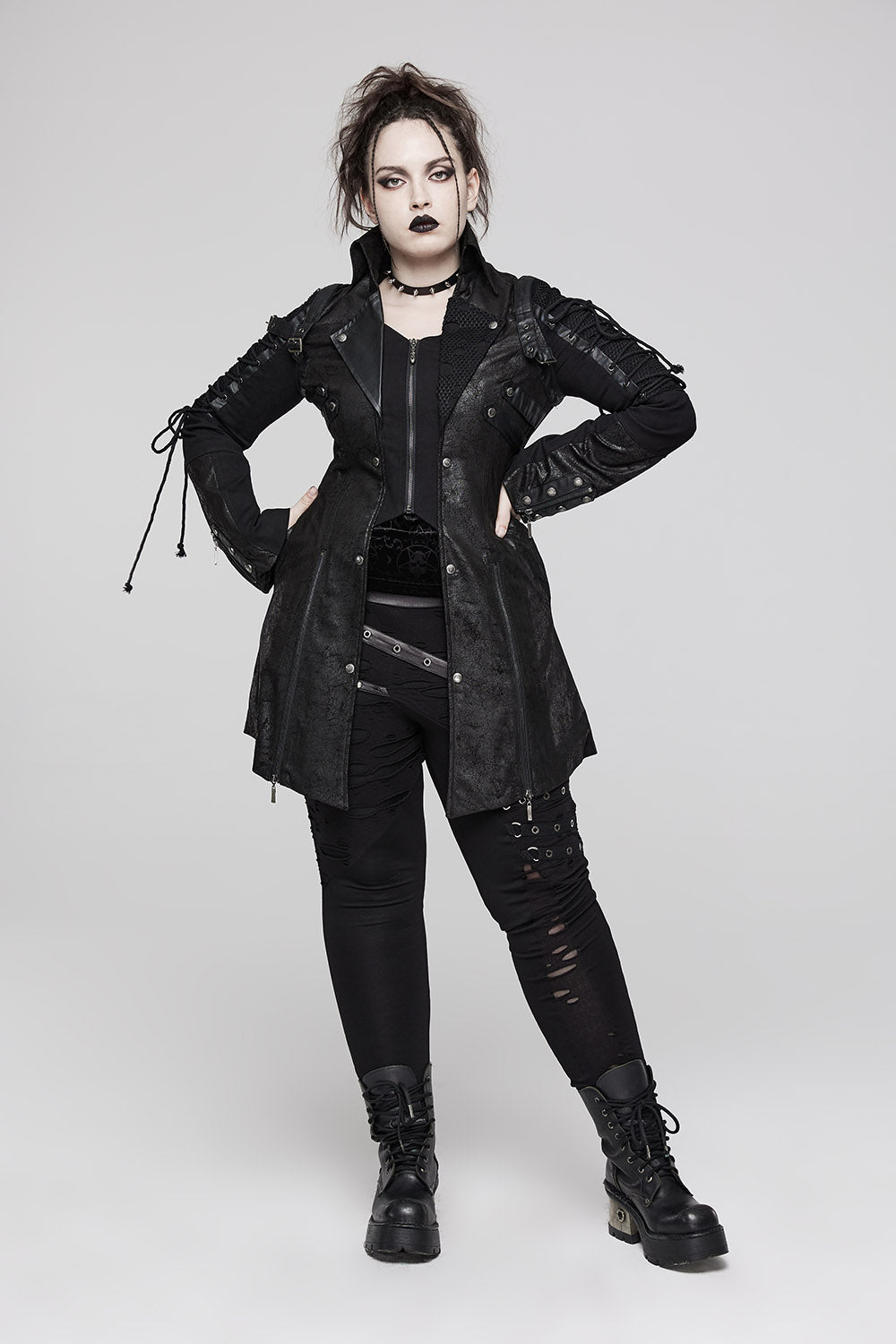 goth witchy distressed womens jacket
