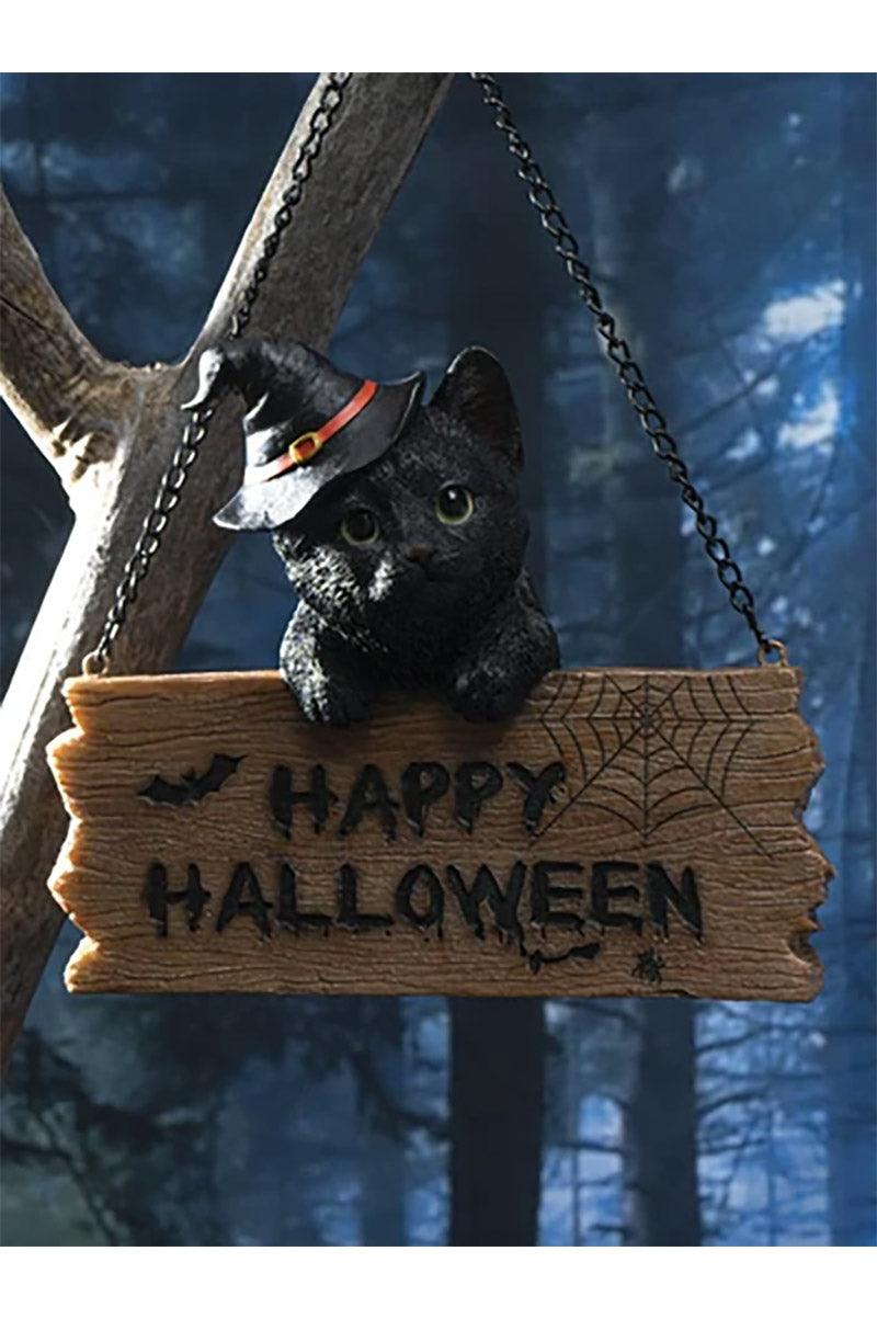 Black Kitten W/ Board Hanging Sign - housewares - VampireFreaks - Pacific Giftware