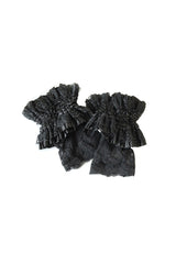 floral black lace fingerless gloves