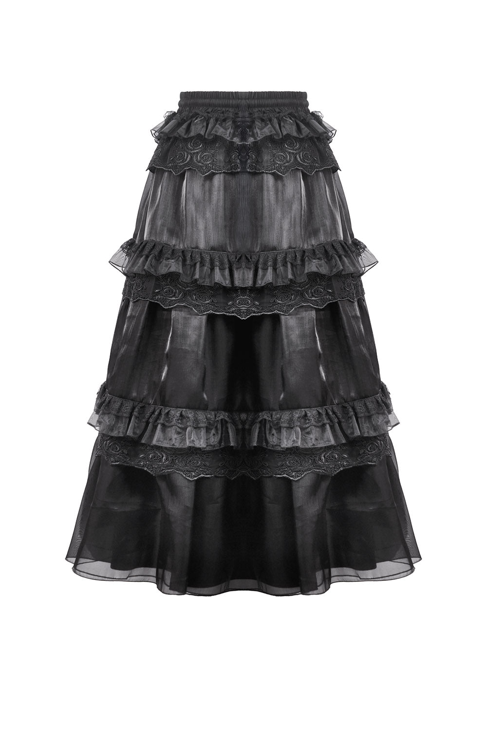 womens high-waisted long goth skirt by dark in love