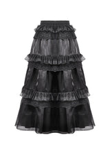 womens high-waisted long goth skirt by dark in love