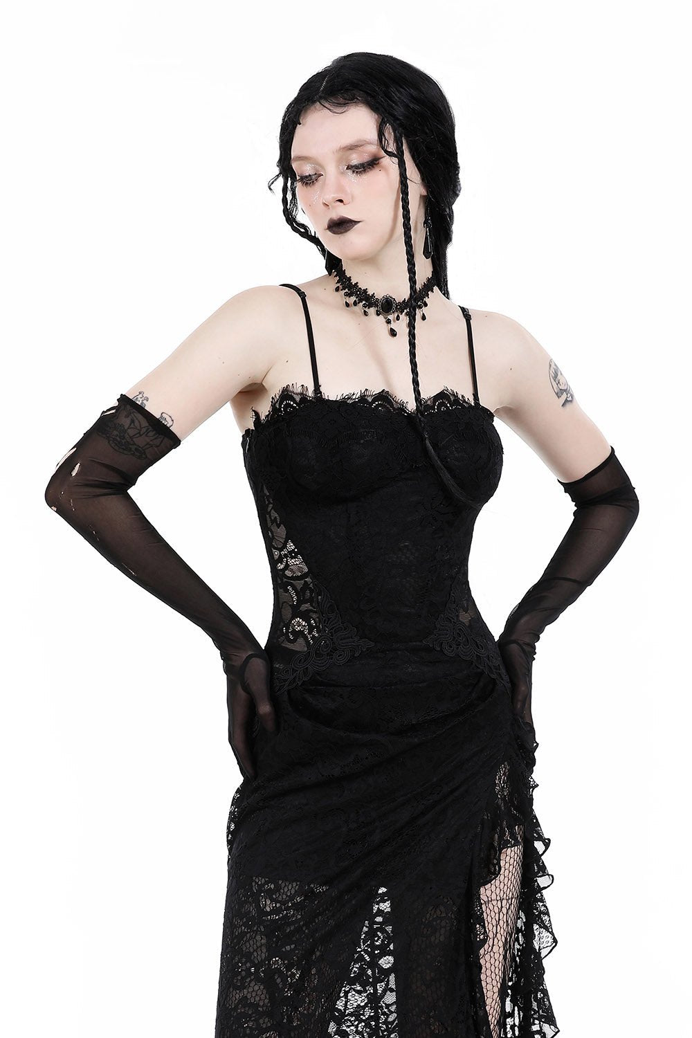 Black Lantern Lace Dress - dresses - VampireFreaks - Dark In Love