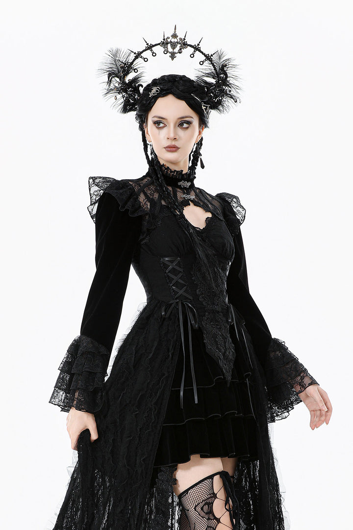 long sleeve ruffled shrug bolero jacket