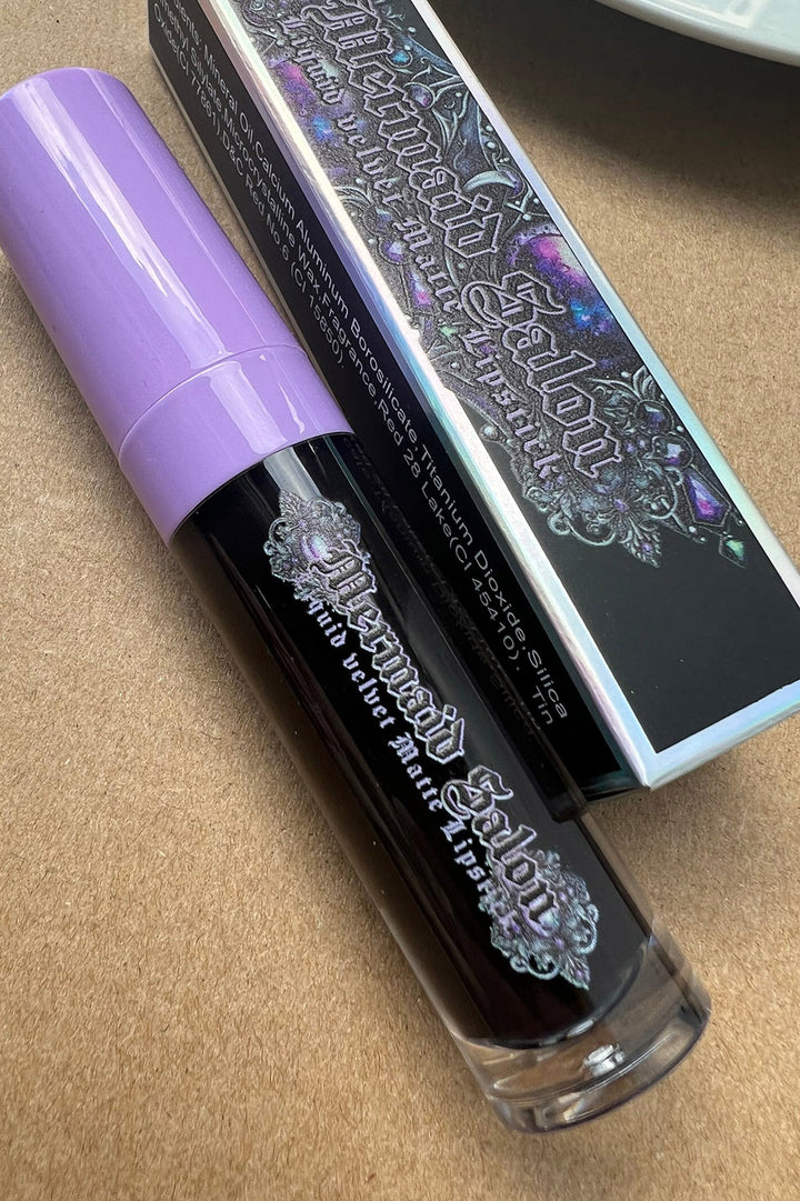 liquid black lipstick by mermaid salon 