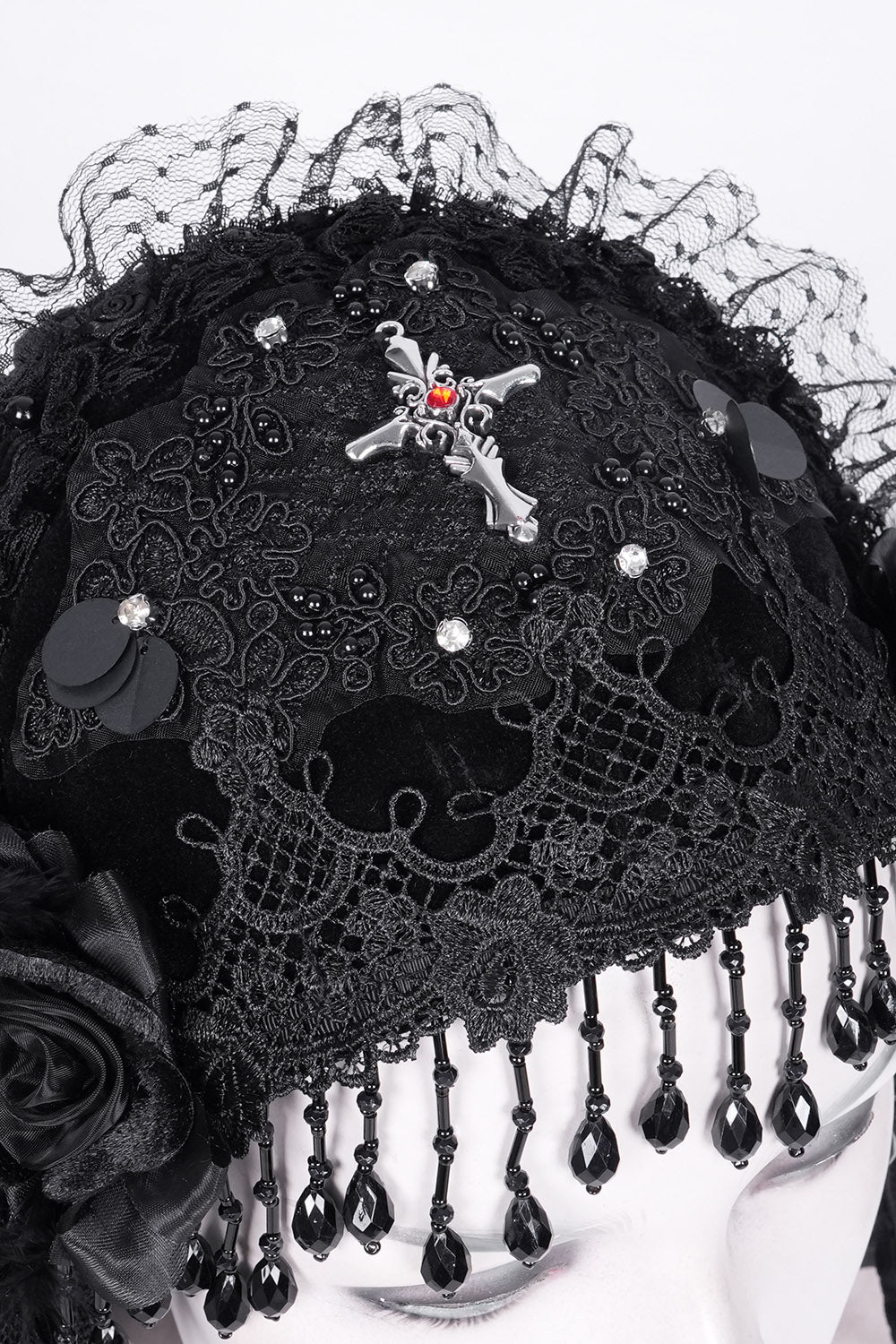 Black Madonna Long Gothic Veil - hats & scarves & headwear - VampireFreaks - Devil Fashion