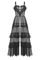 Black Madonna Mesh Maxi Dress - dresses - VampireFreaks - Dark In Love