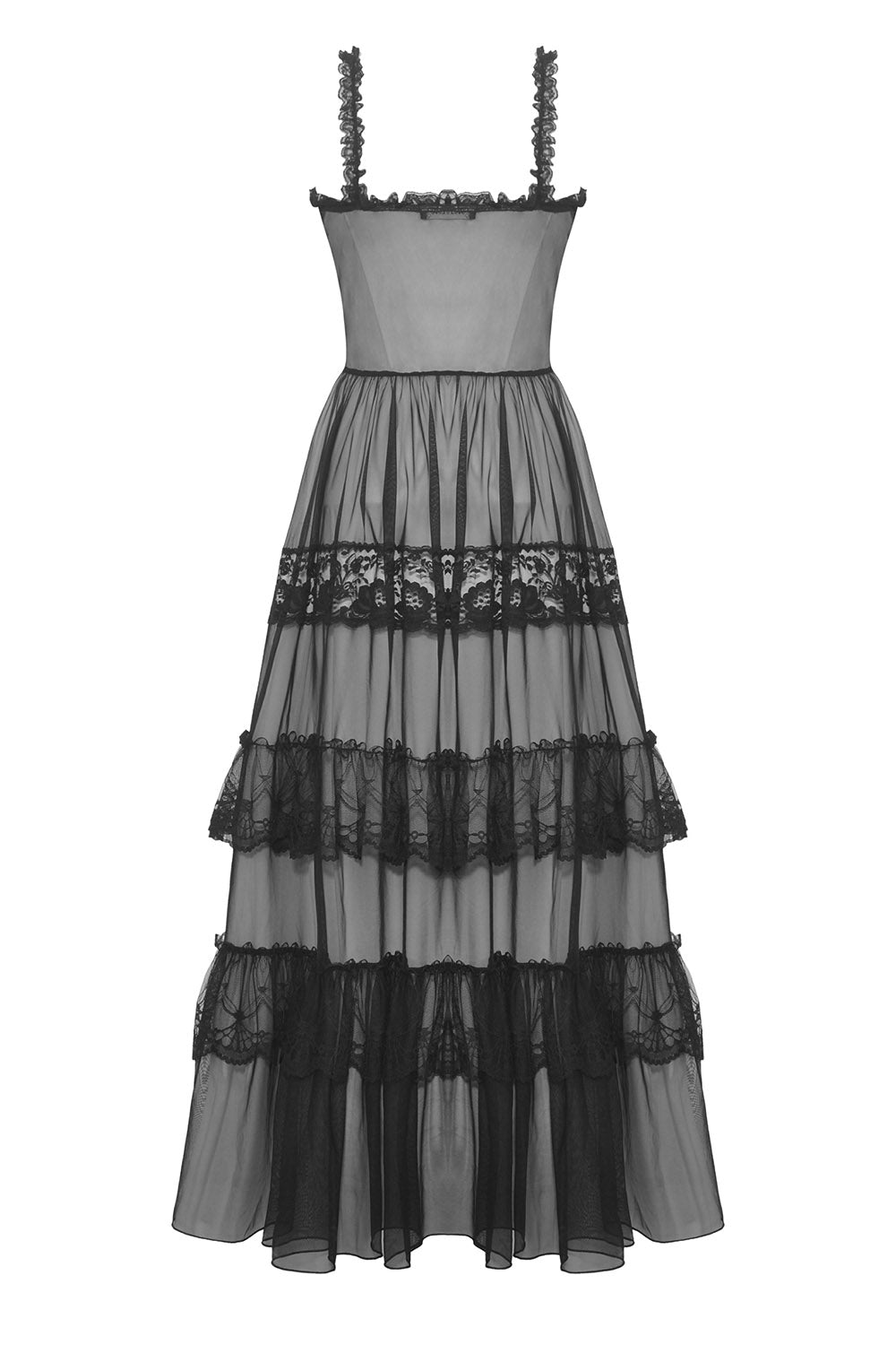 Black Madonna Mesh Maxi Dress - dresses - VampireFreaks - Dark In Love