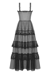 Black Madonna Mesh Maxi Dress - dresses - VampireFreaks - Dark In Love