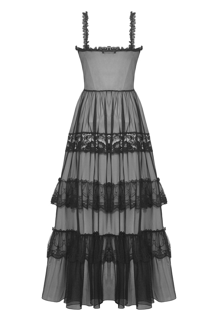 Black Madonna Mesh Maxi Dress - dresses - VampireFreaks - Dark In Love