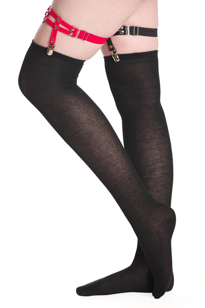 Black Madonna Thigh Garter - socks & stockings - VampireFreaks - Banned Apparel / Lost Queen