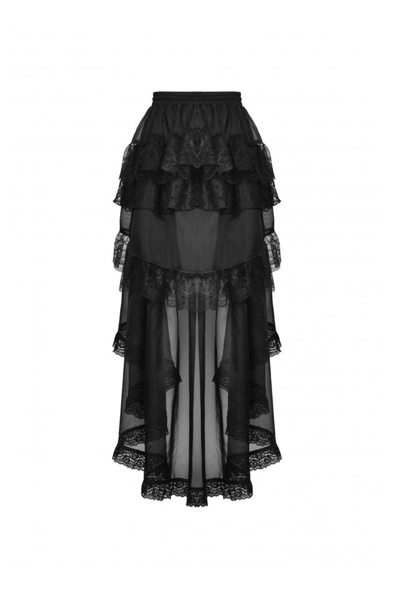 Black Majesty Chiffon Skirt - skirts - VampireFreaks - Dark In Love