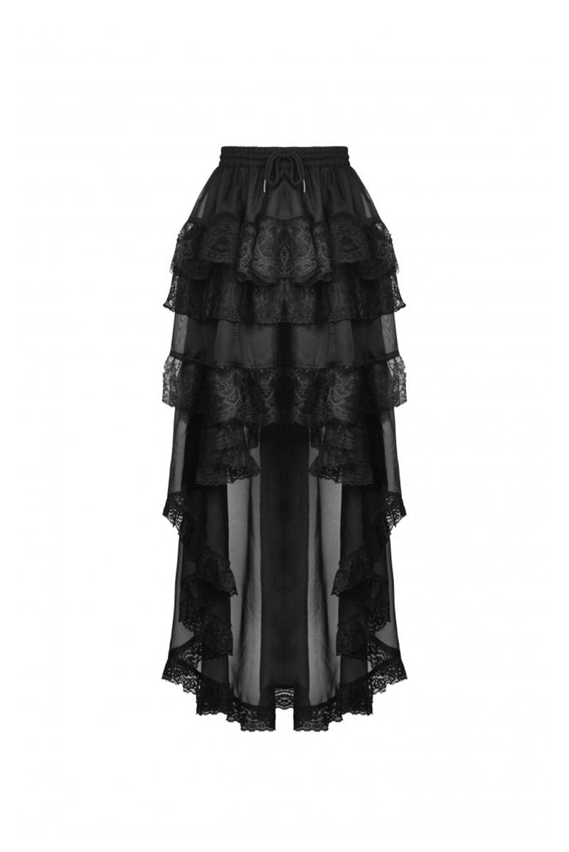 Black Majesty Chiffon Skirt - skirts - VampireFreaks - Dark In Love