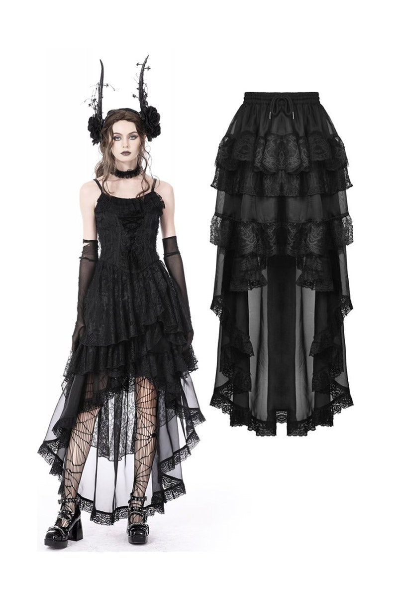 Black Majesty Chiffon Skirt - skirts - VampireFreaks - Dark In Love