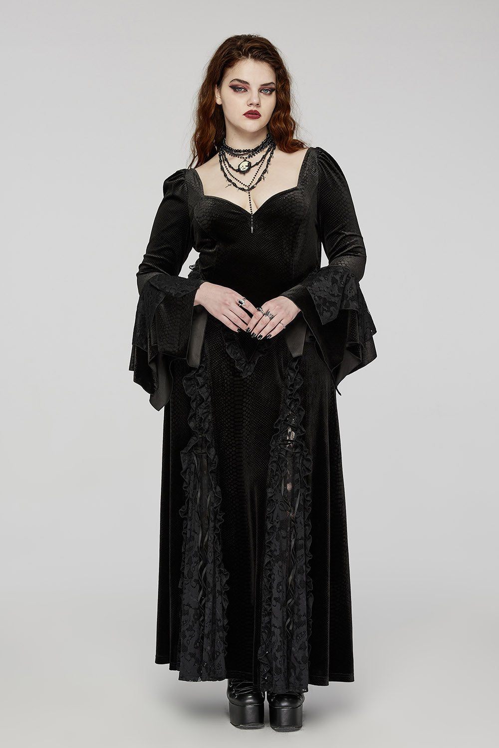 Black Majesty Vampire Goth Dress [Plus Size] - dresses - VampireFreaks - Punk Rave