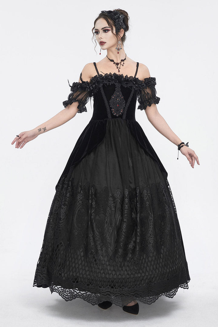 Black Manor Gothic Gown - dresses - VampireFreaks - Devil Fashion