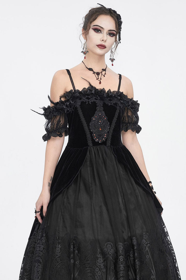 Black Manor Gothic Gown - dresses - VampireFreaks - Devil Fashion