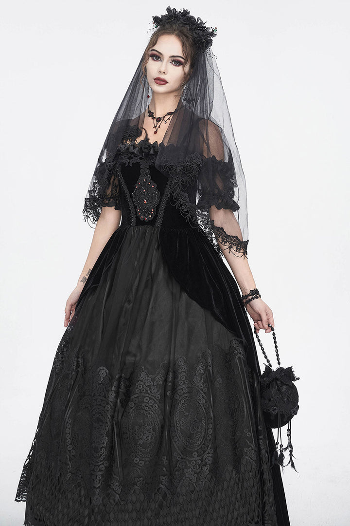 Black Manor Gothic Gown - dresses - VampireFreaks - Devil Fashion