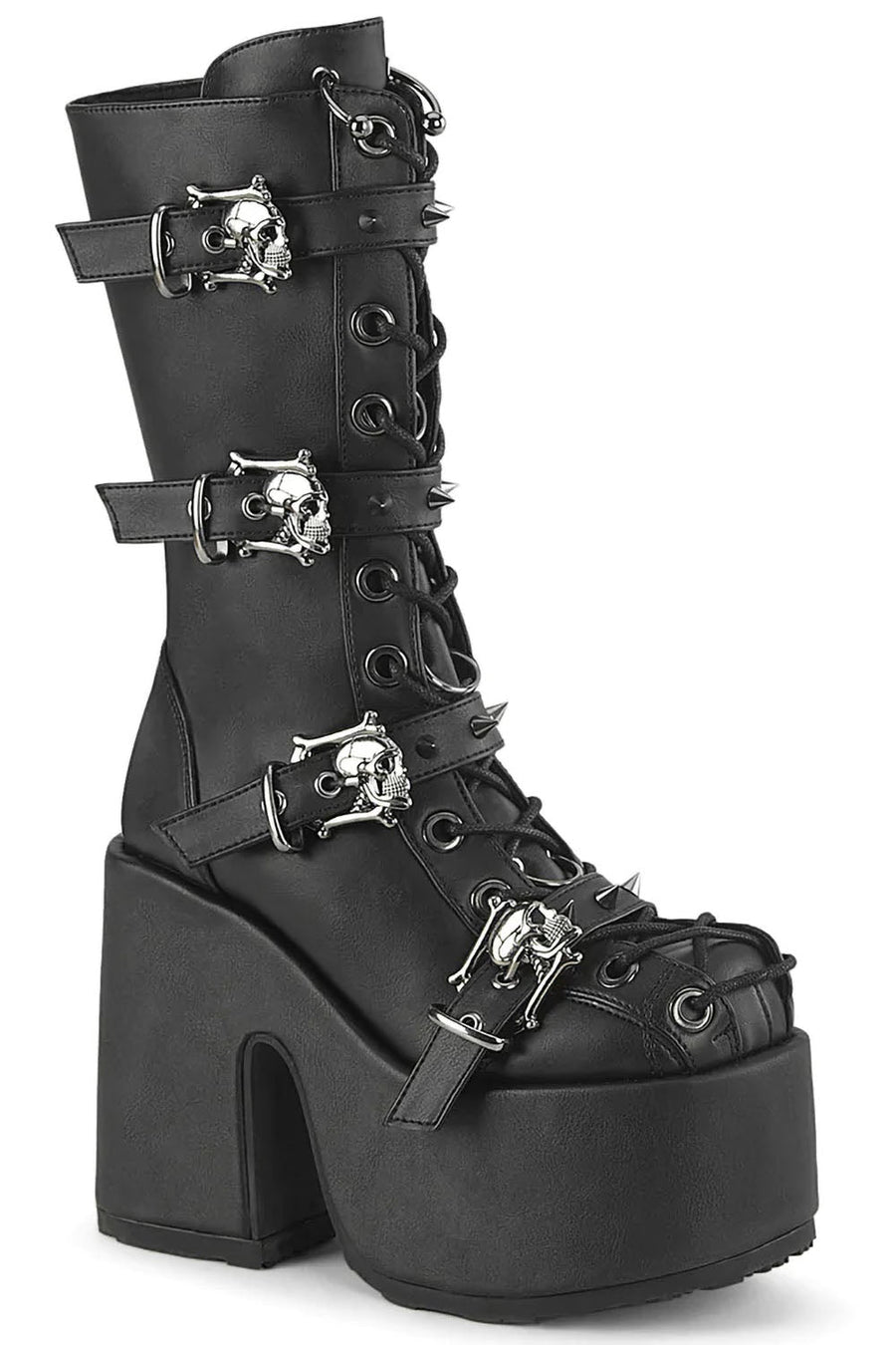 Black Massacre Platform Boots [CAM115/BVL] - womens shoes - VampireFreaks - Demonia